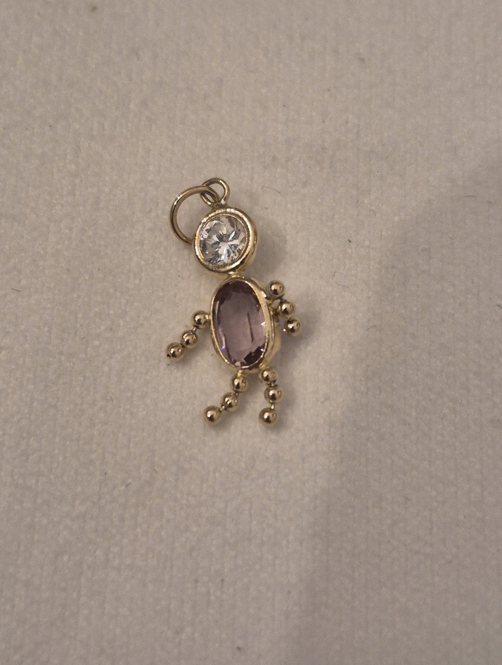 14k gold Birthstone kid June charm or pendant